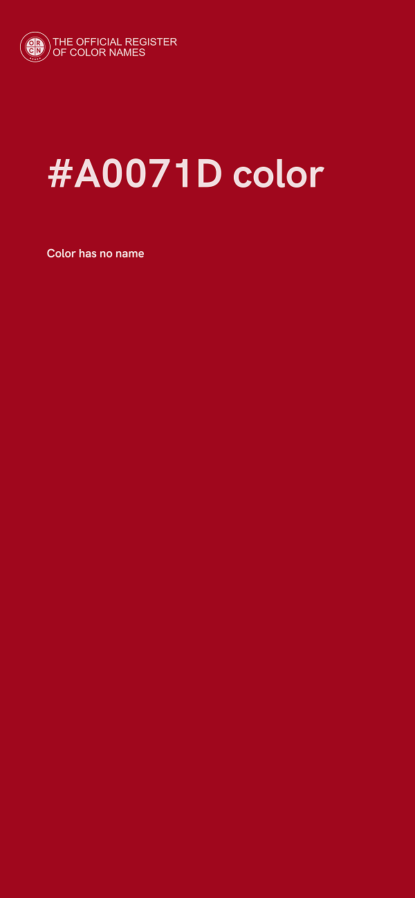 #A0071D color image