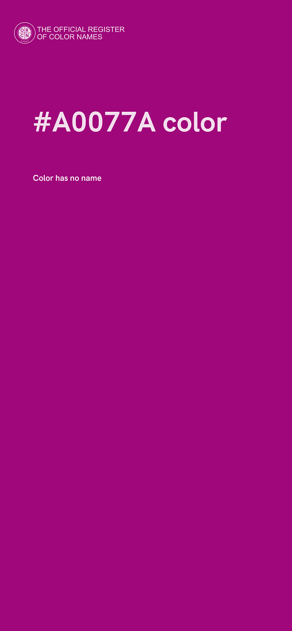 #A0077A color image