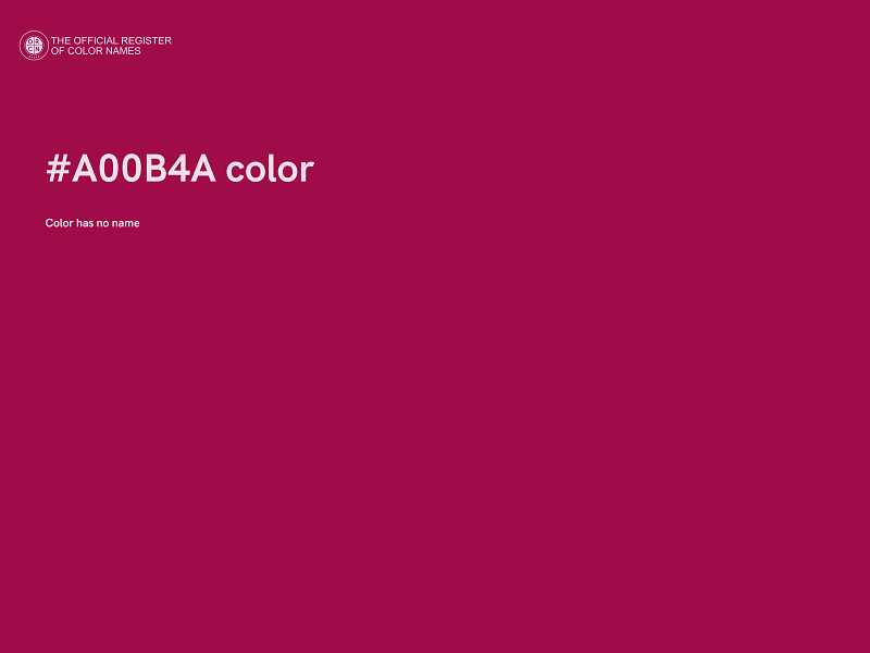 #A00B4A color image