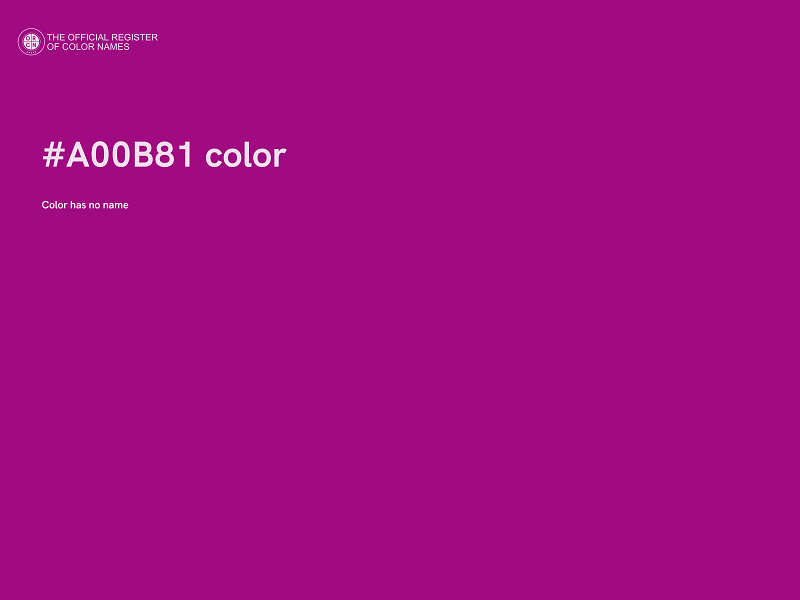#A00B81 color image