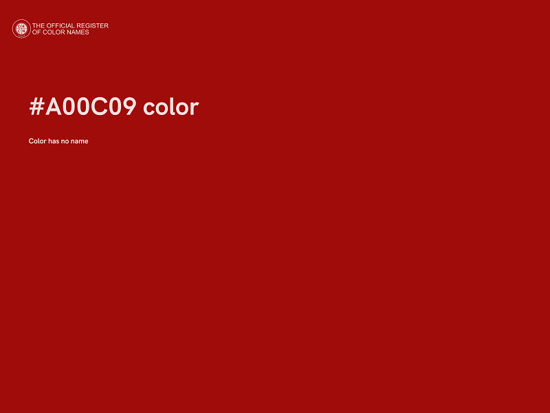 #A00C09 color image