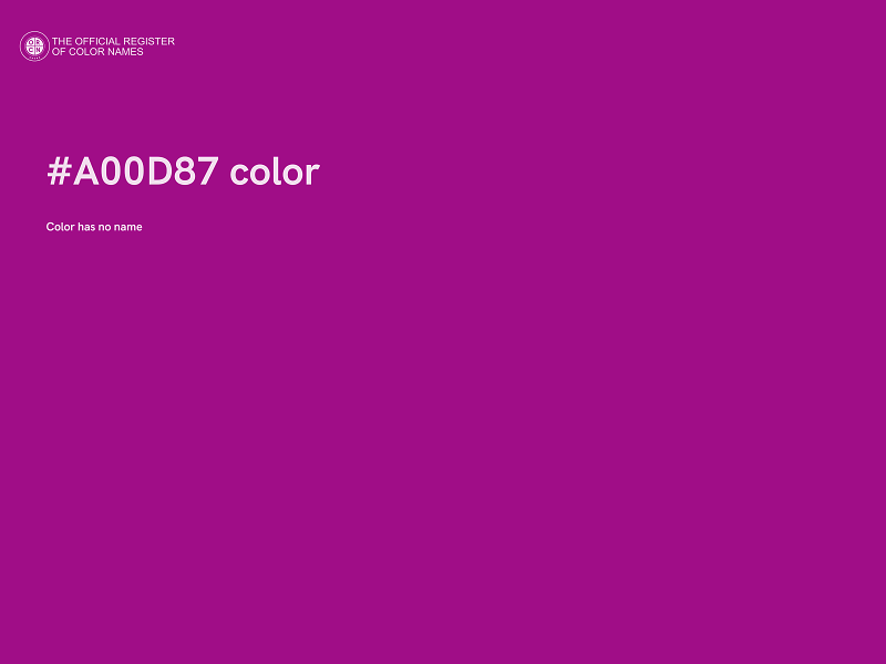 #A00D87 color image