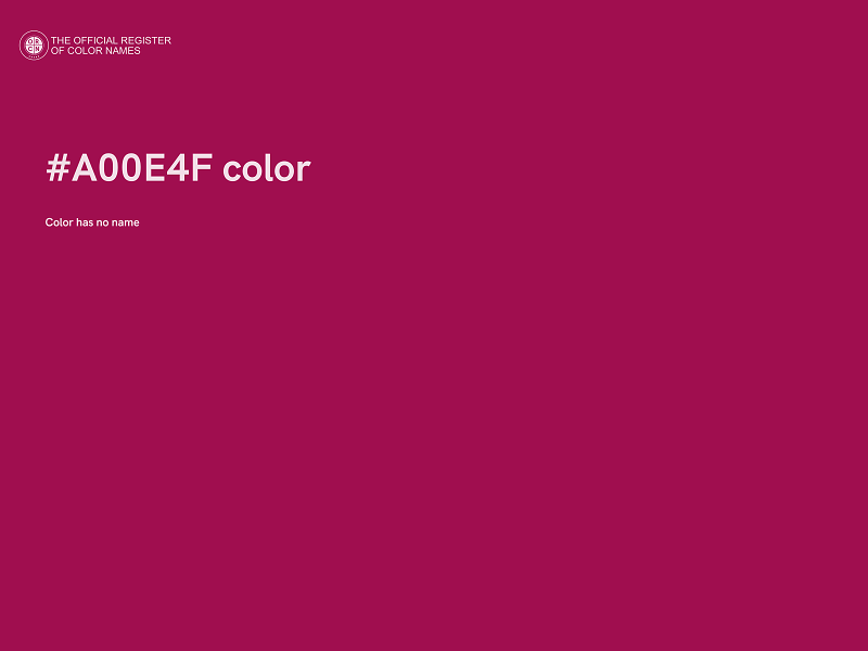 #A00E4F color image