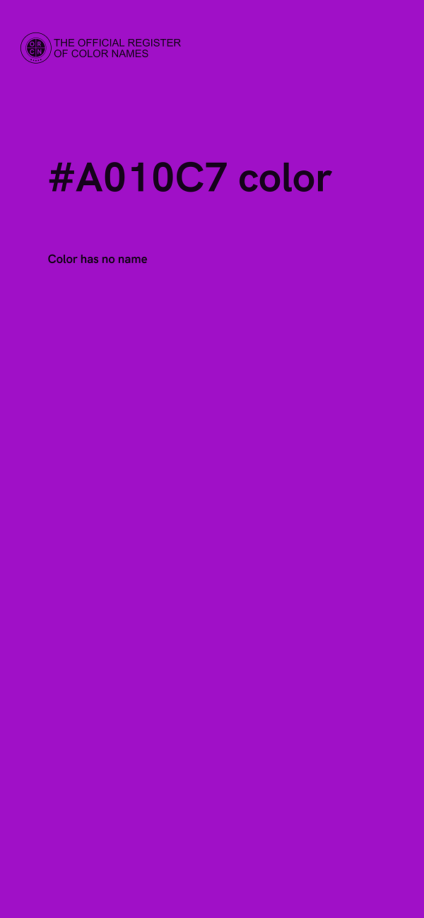 #A010C7 color image
