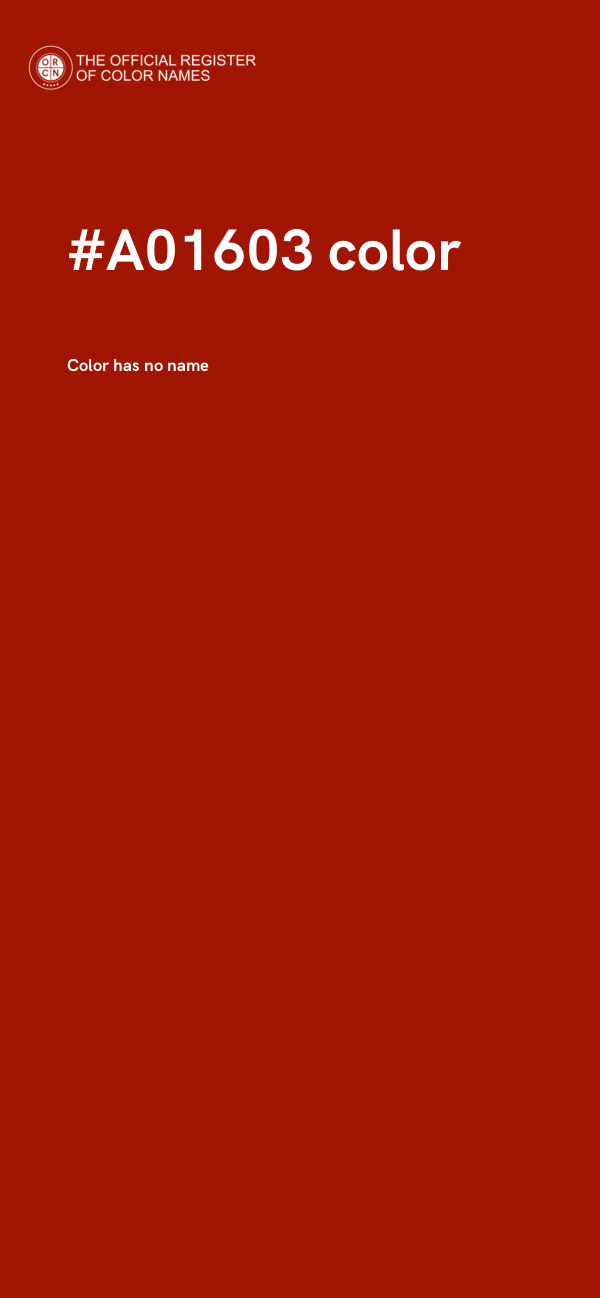 #A01603 color image