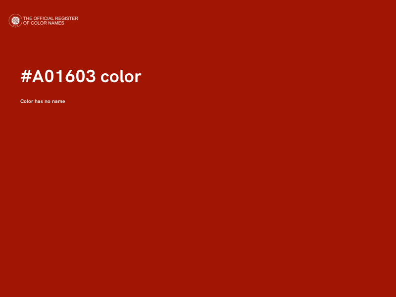 #A01603 color image