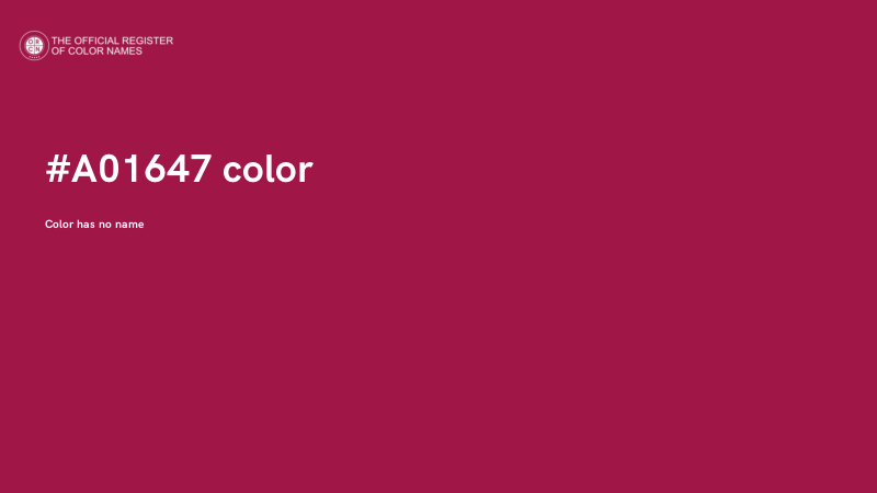 #A01647 color image