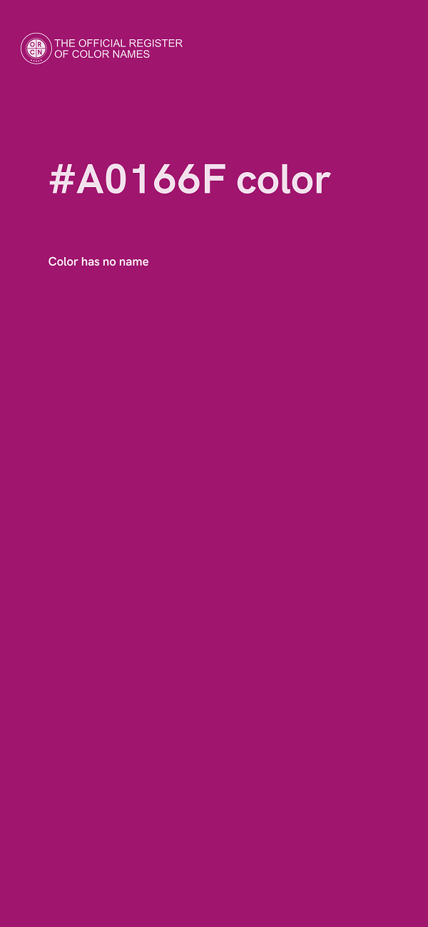 #A0166F color image