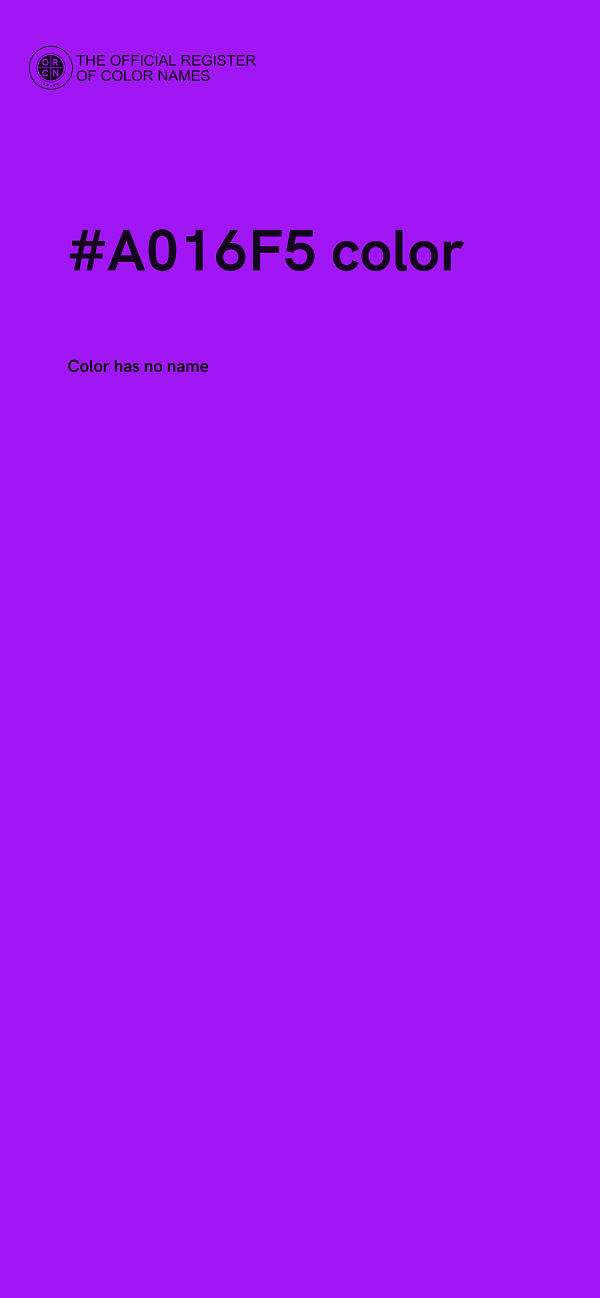 #A016F5 color image