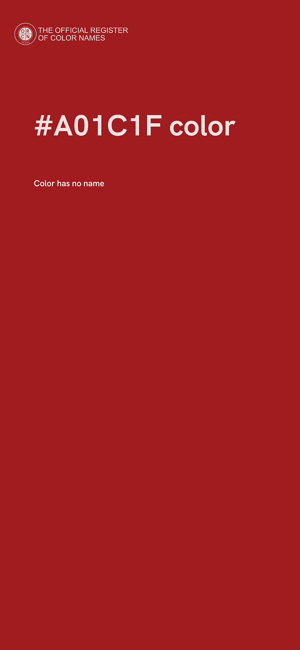 #A01C1F color image