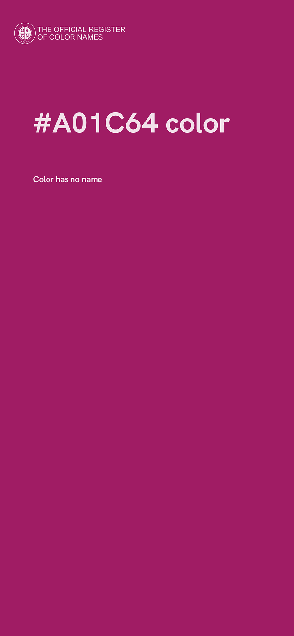 #A01C64 color image