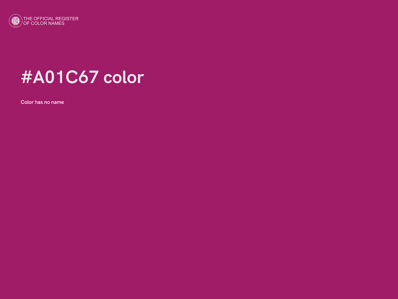 #A01C67 color image
