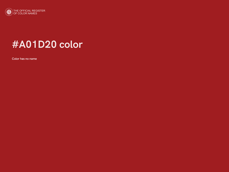 #A01D20 color image