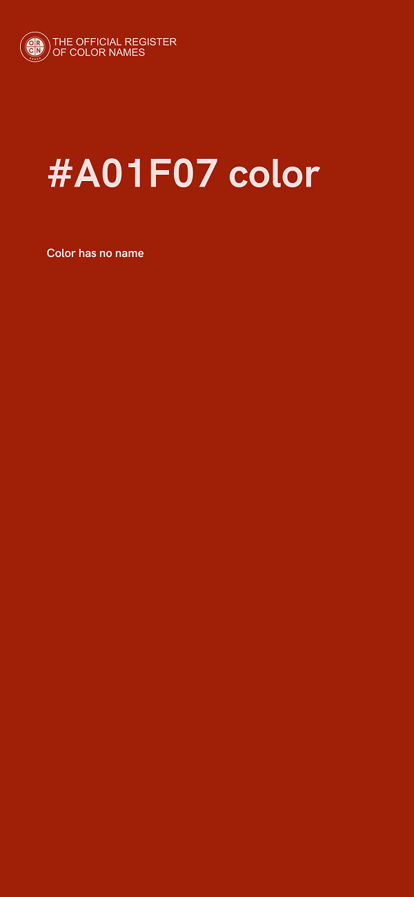 #A01F07 color image