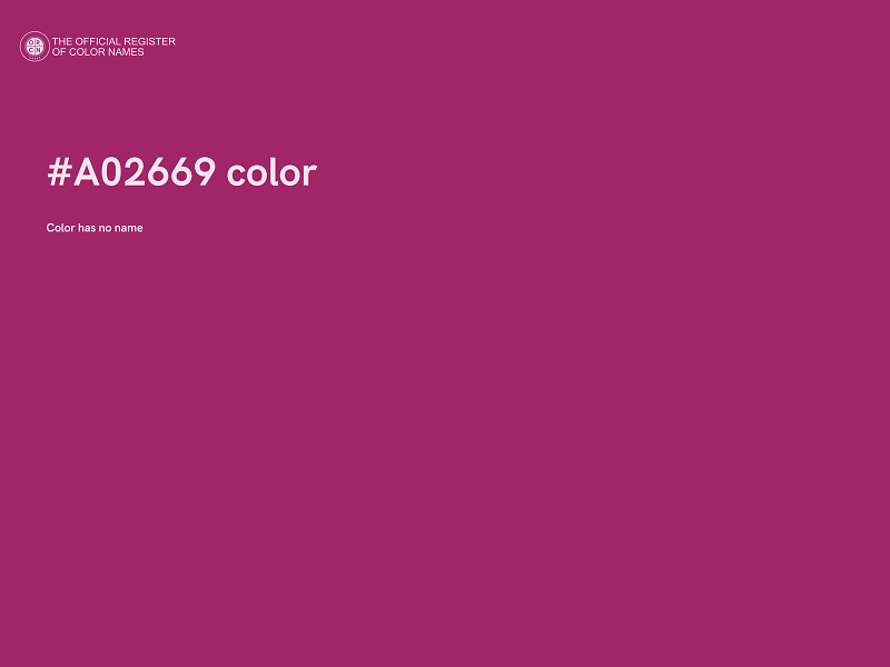 #A02669 color image