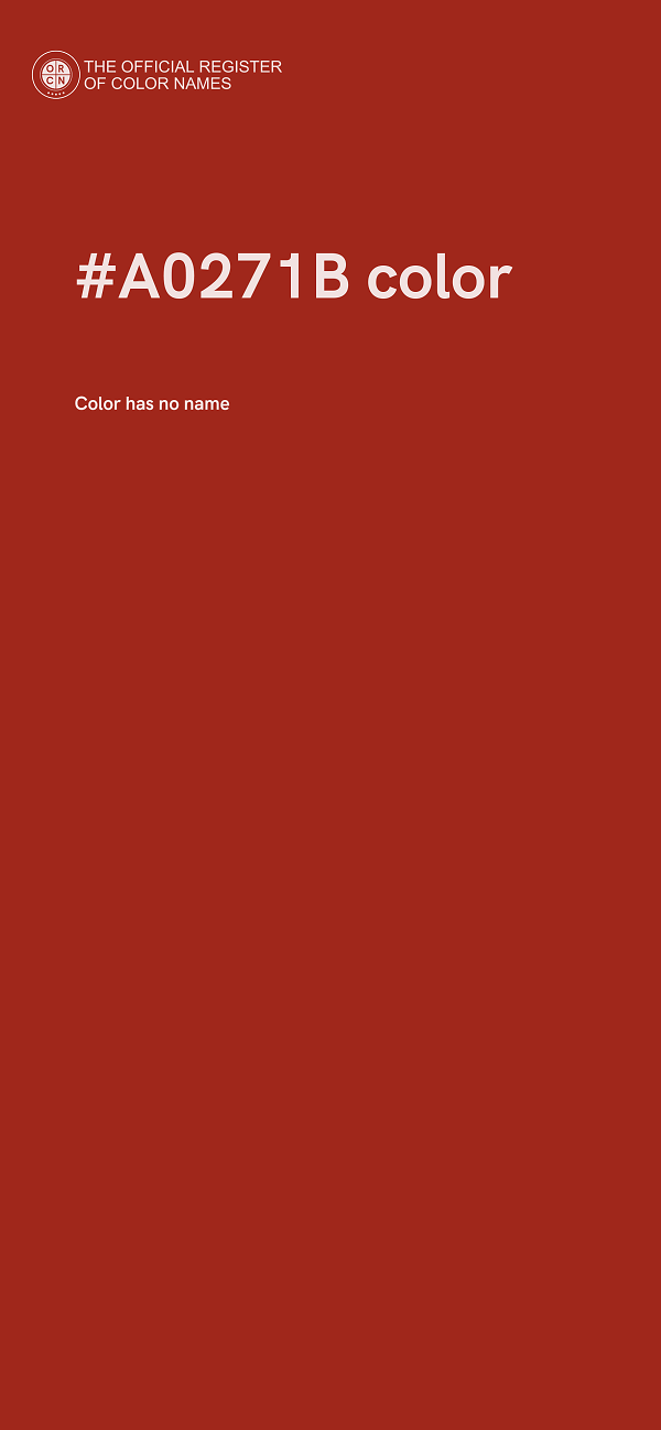 #A0271B color image