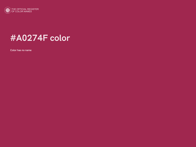 #A0274F color image