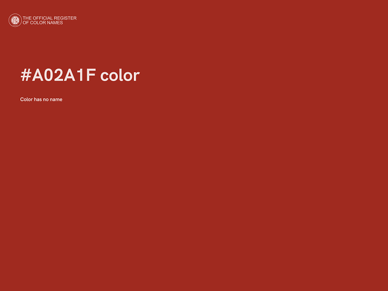 #A02A1F color image