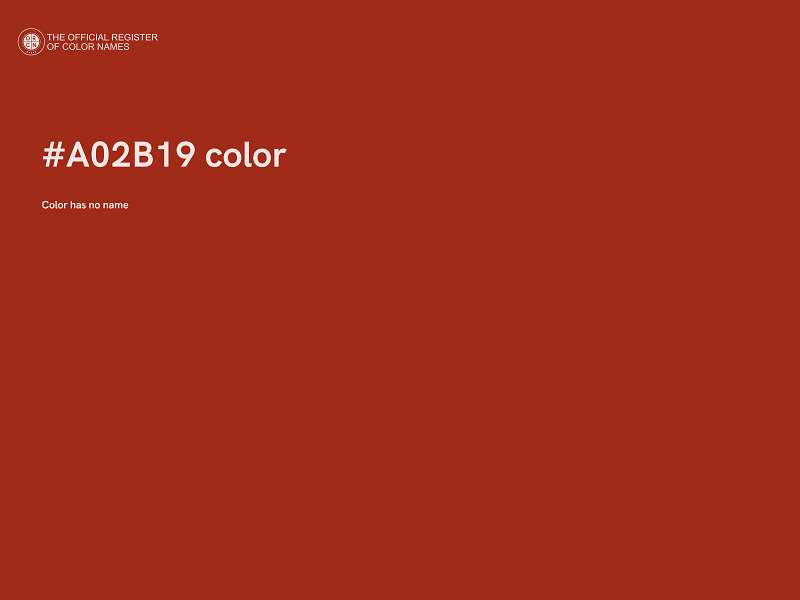 #A02B19 color image