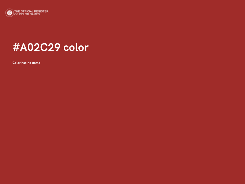 #A02C29 color image
