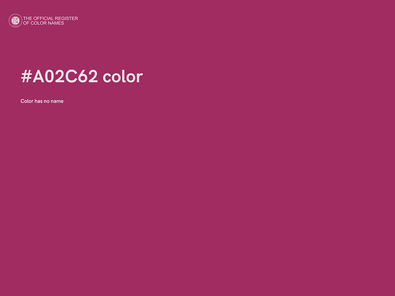 #A02C62 color image