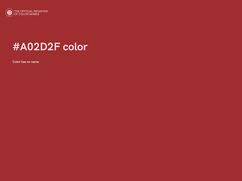 #A02D2F color image