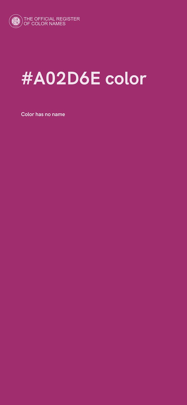 #A02D6E color image