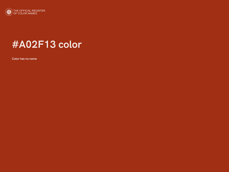 #A02F13 color image