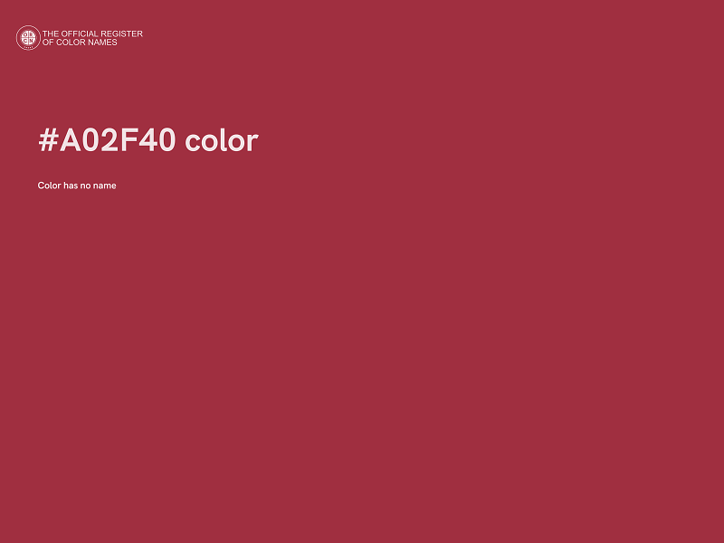 #A02F40 color image