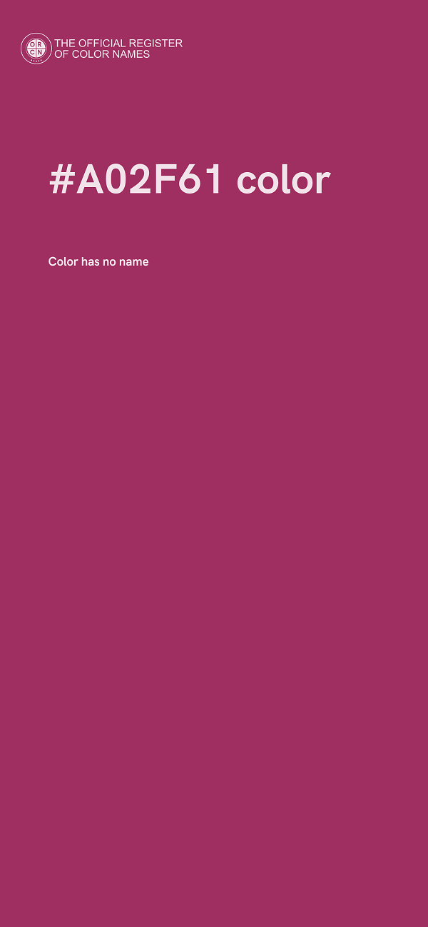 #A02F61 color image