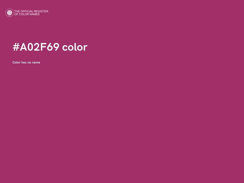 #A02F69 color image