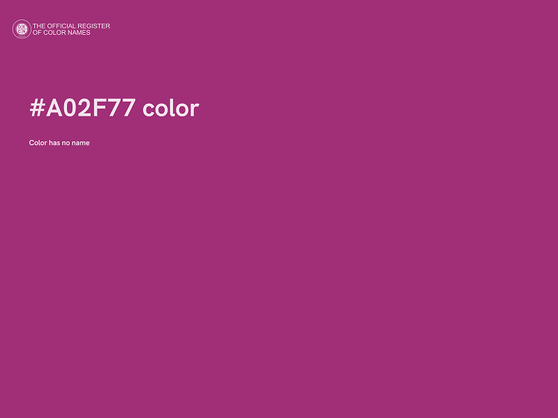 #A02F77 color image