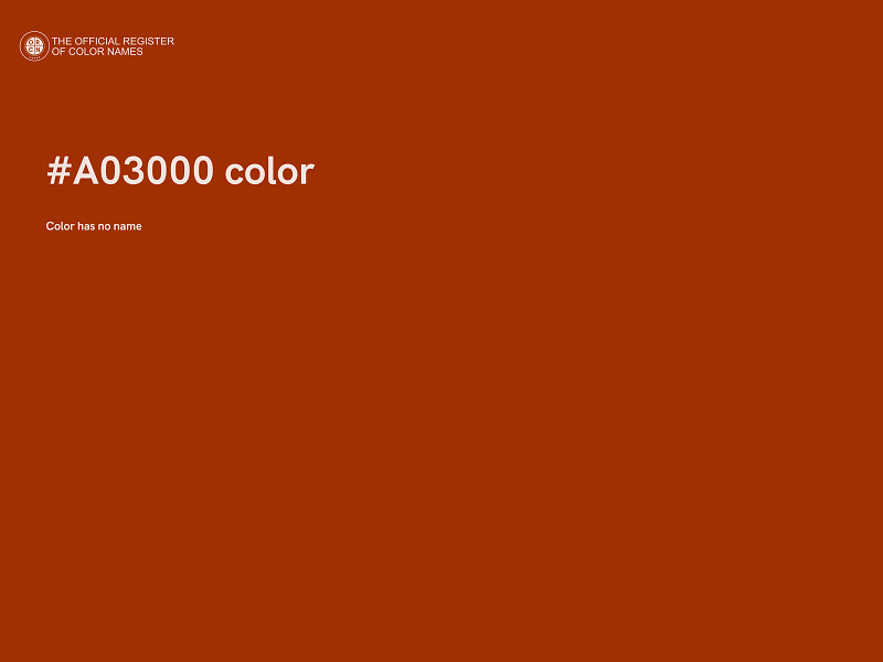 #A03000 color image