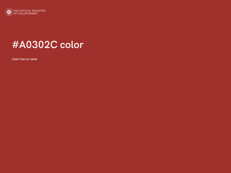 #A0302C color image