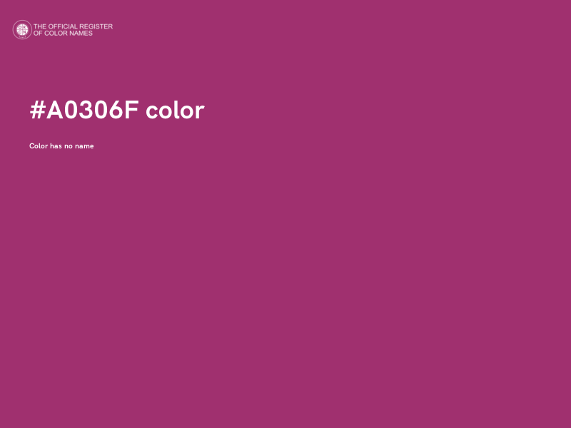 #A0306F color image