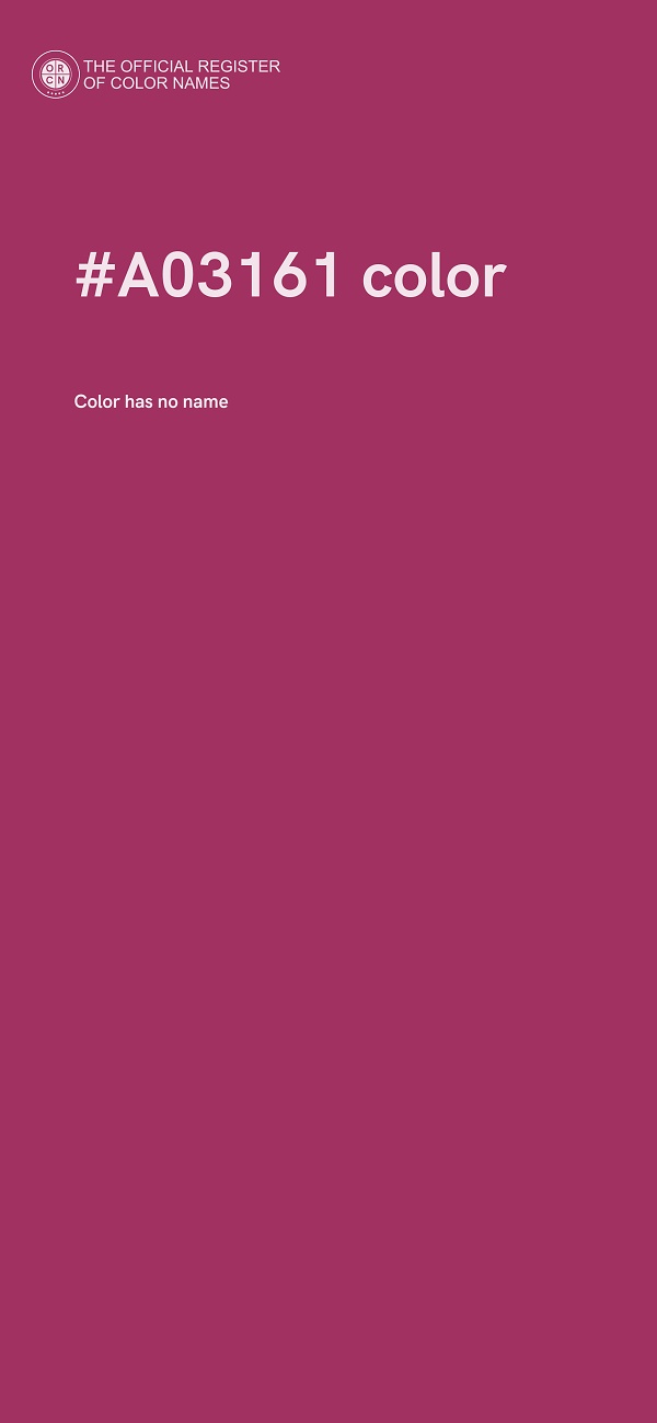 #A03161 color image