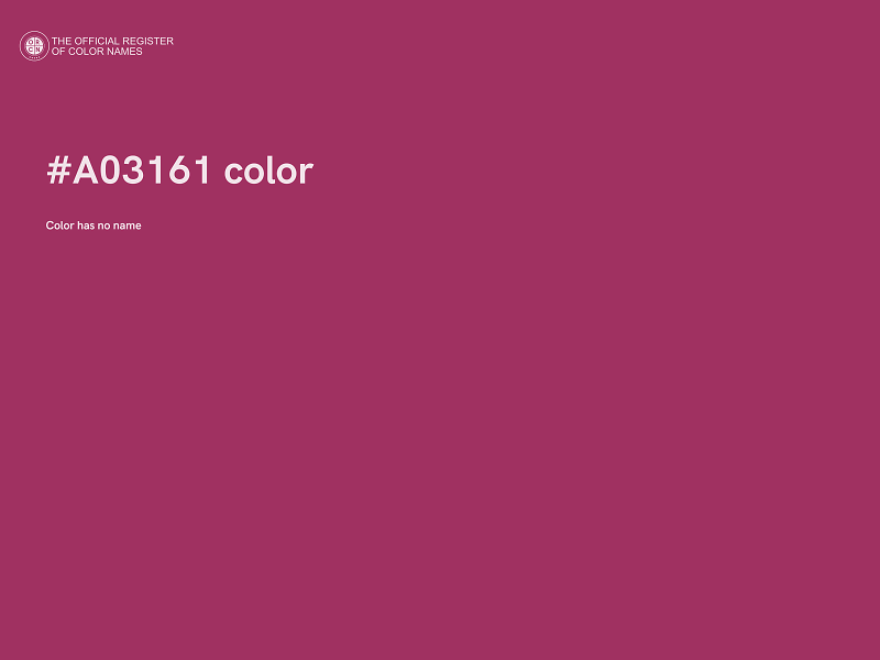 #A03161 color image
