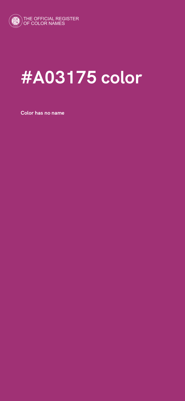 #A03175 color image
