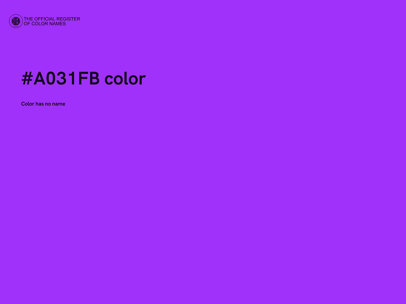 #A031FB color image