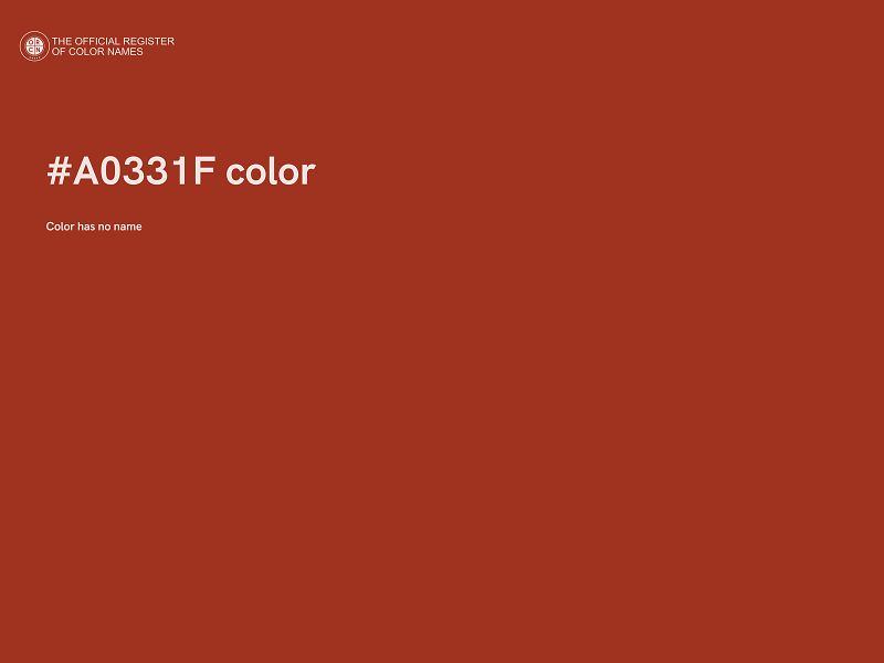 #A0331F color image