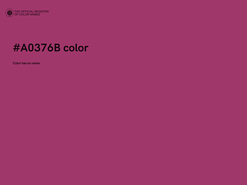 #A0376B color image