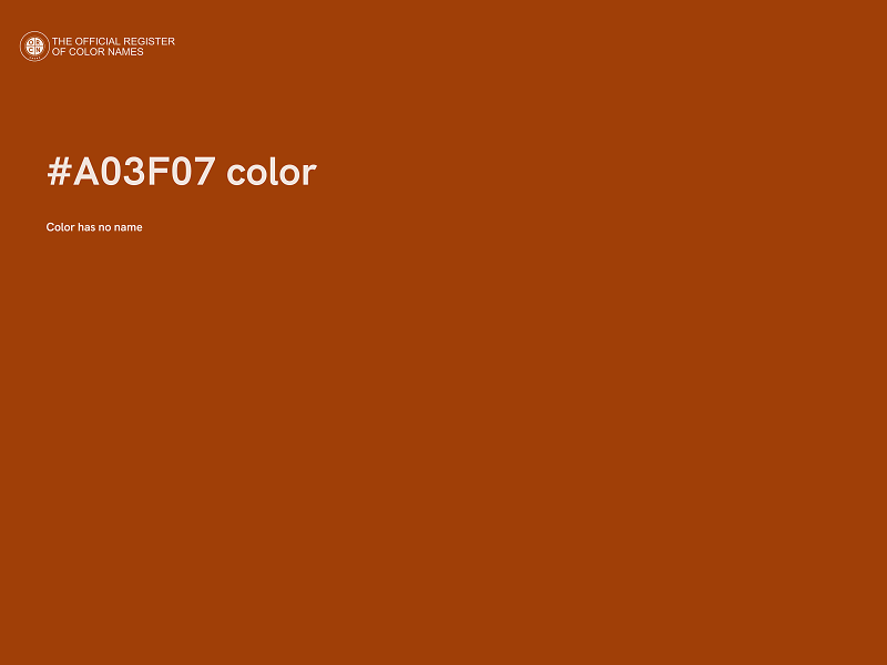 #A03F07 color image