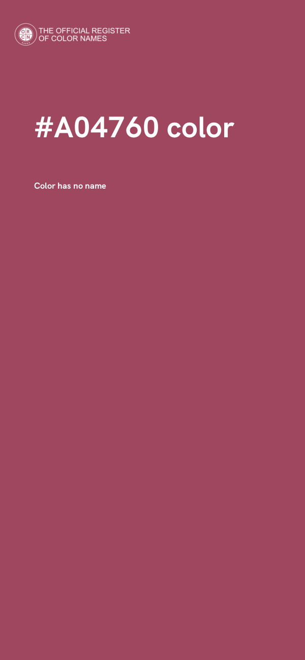 #A04760 color image