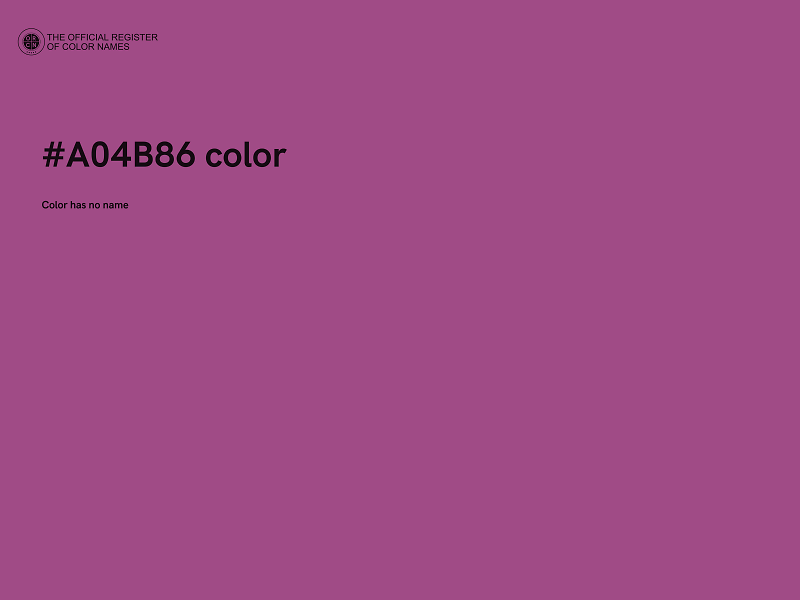 #A04B86 color image