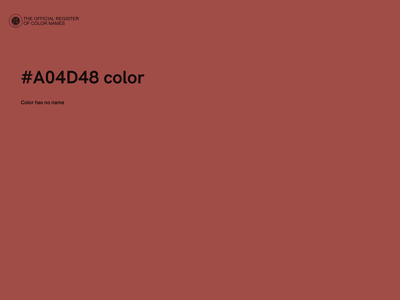 #A04D48 color image