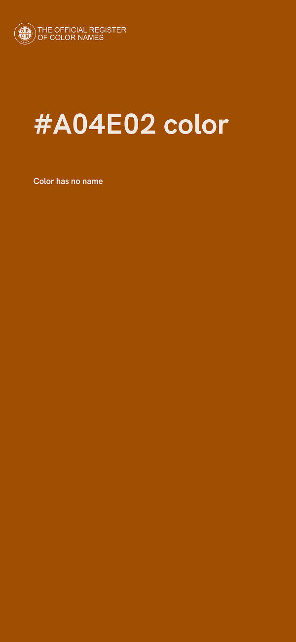 #A04E02 color image