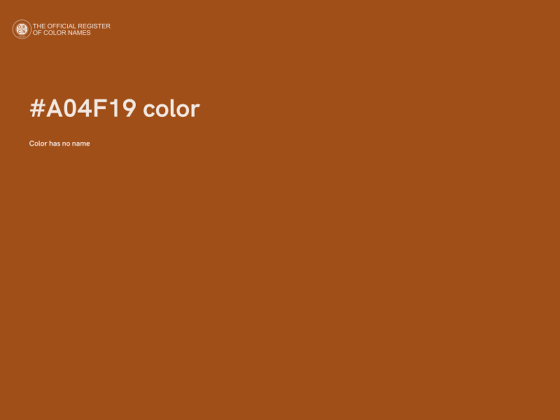 #A04F19 color image