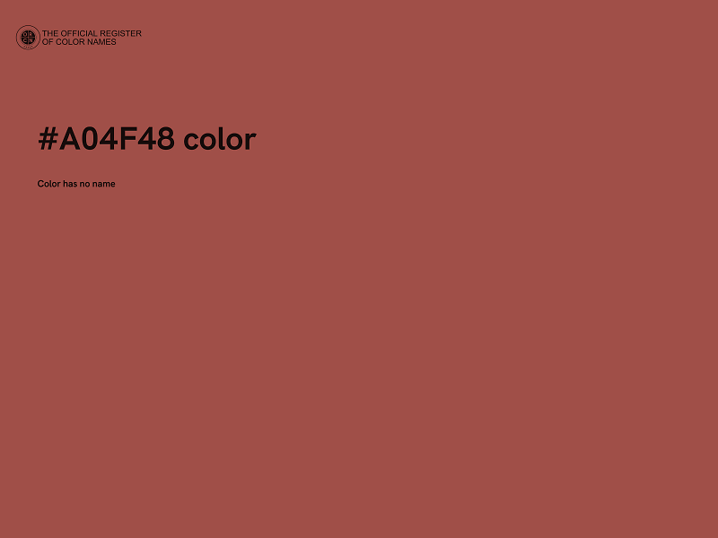 #A04F48 color image