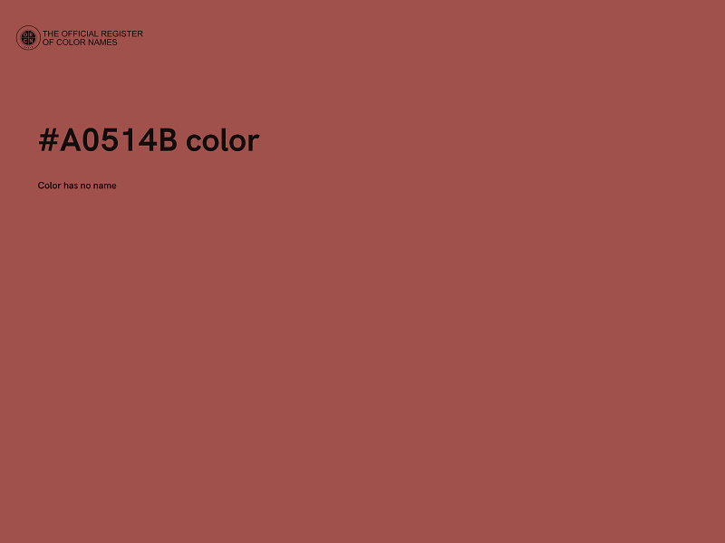 #A0514B color image