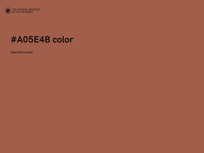 #A05E4B color image